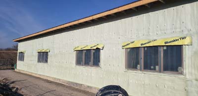 Commercial building envelope work in progress