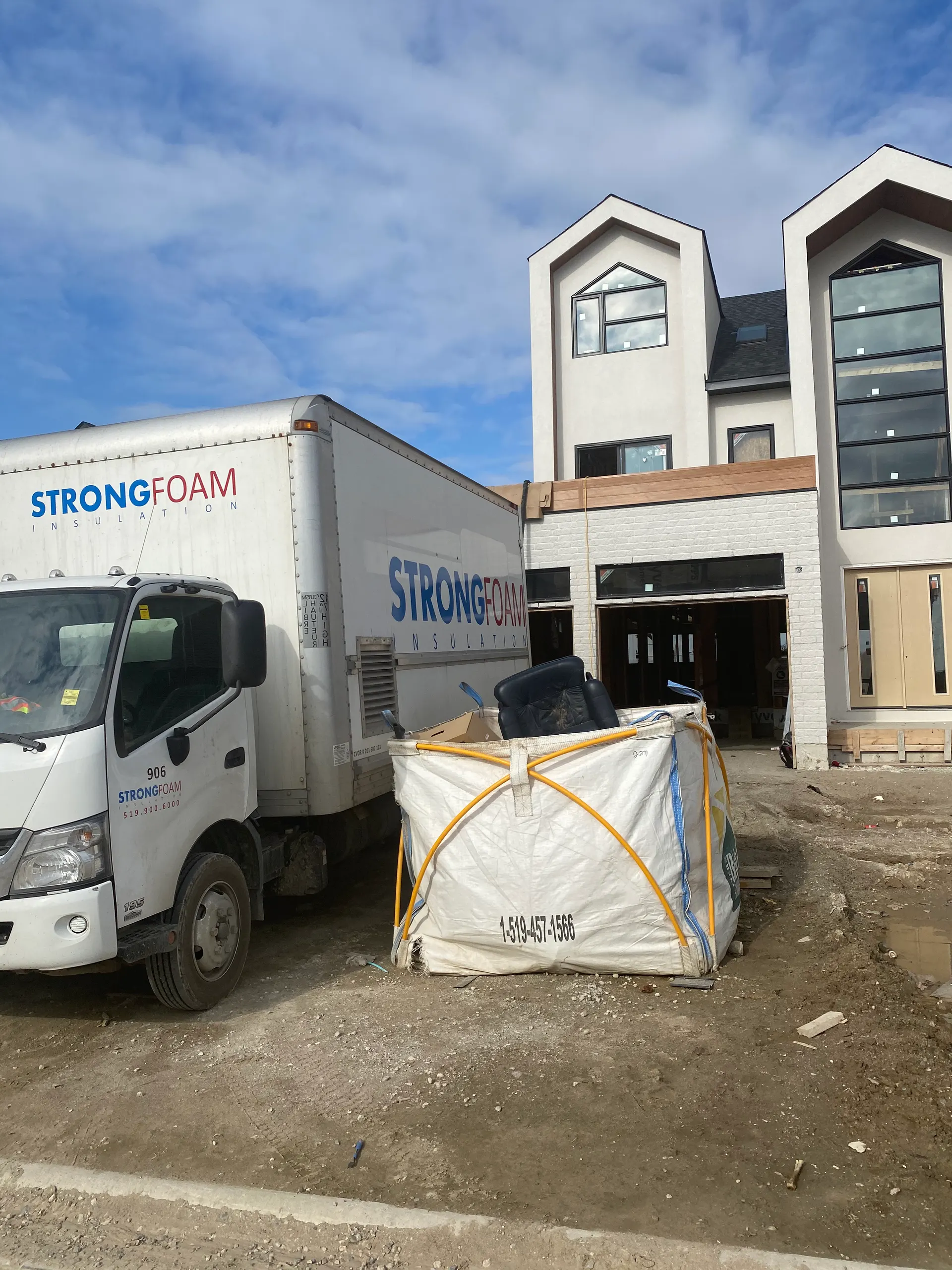 Strong Foam truck on a residential jobsite