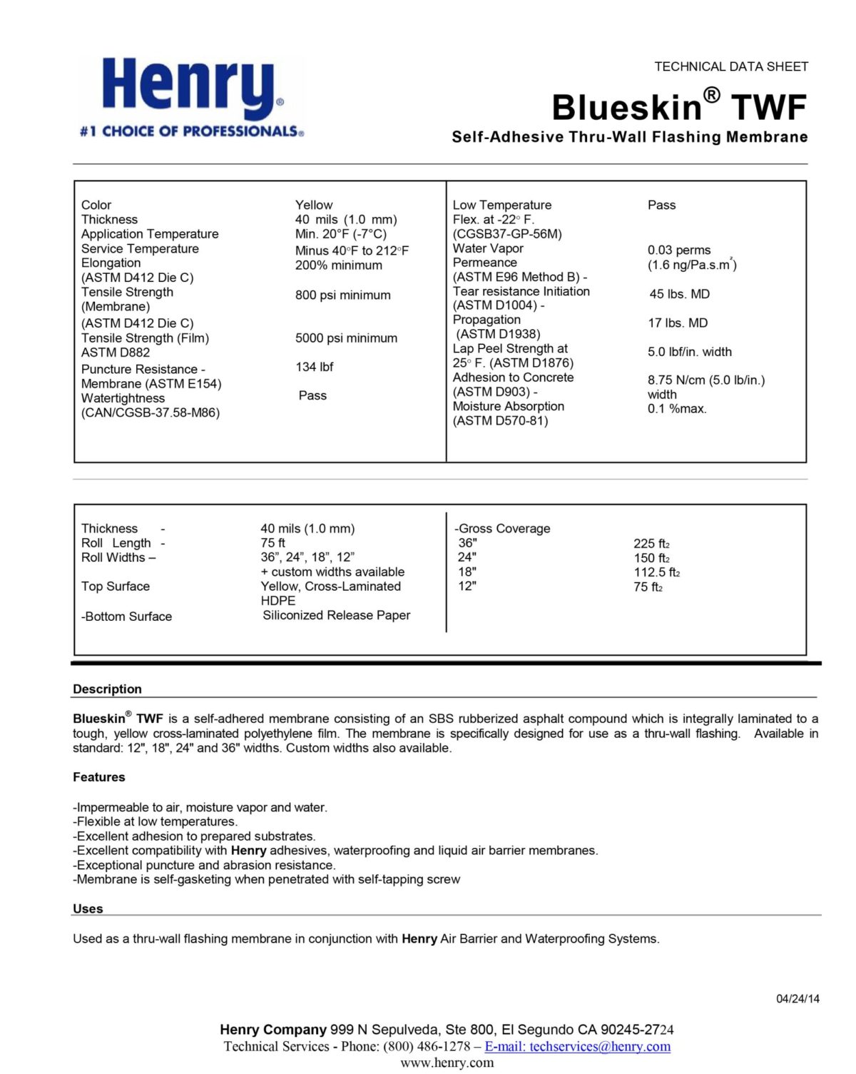 Henry Blueskin Strong Foam Insulation